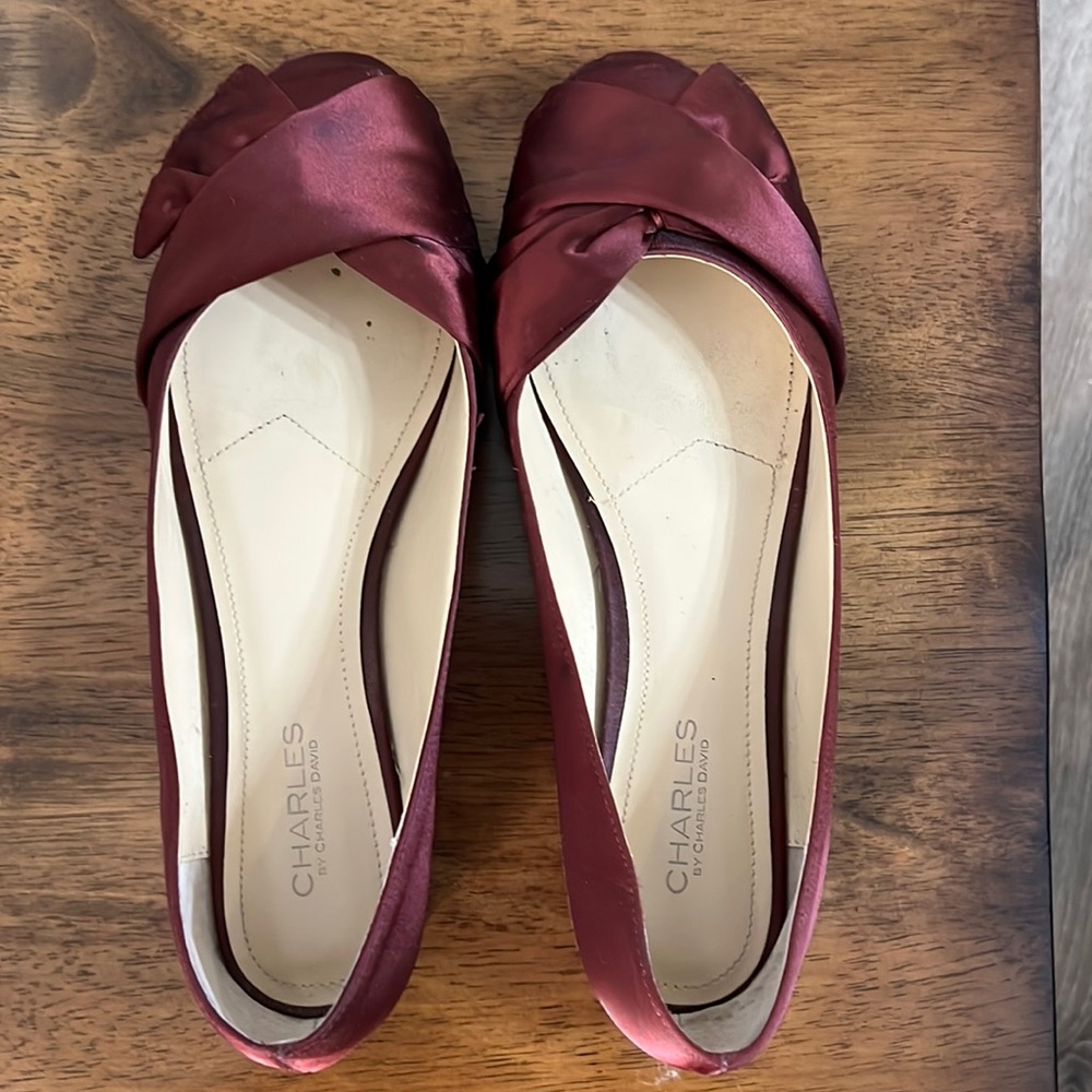 Womens burgundy dress flats (size 11)